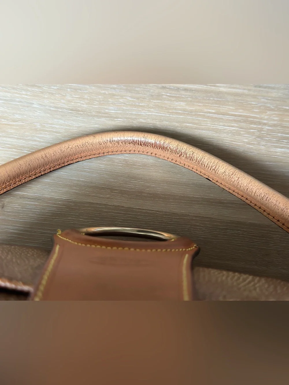 Vintage Brics Italy Brown Textured Shoulder Bag Leather Trim Purse Y2K 90s